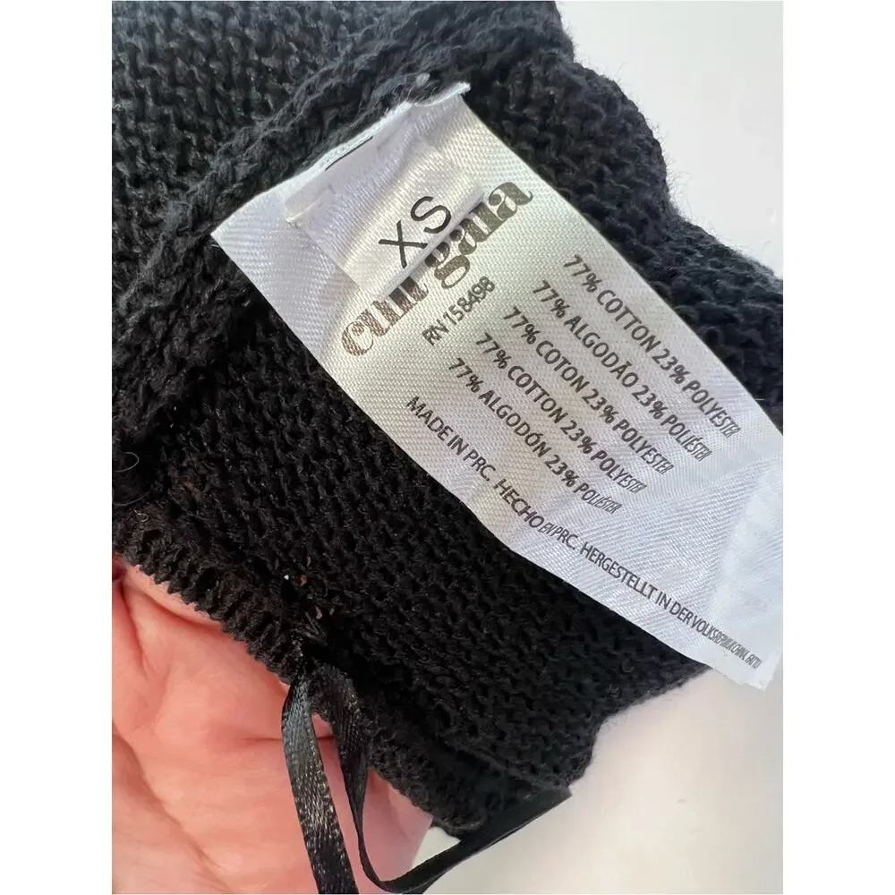 New Cult Gaia Sorine Knit Crop Top in Black Sz XS